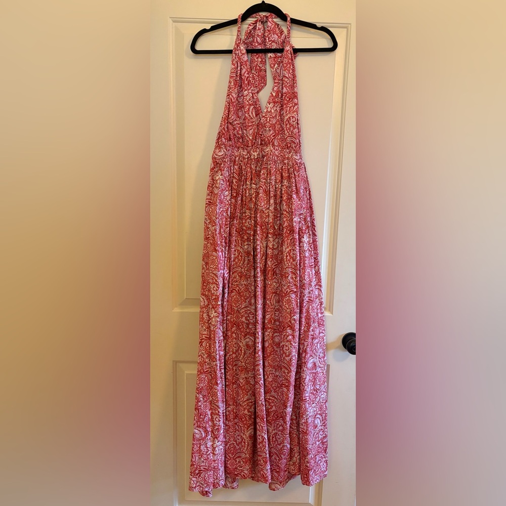 JCrew Collection Poplin Halter Open-back Maxi Dress, size M, NWT - Picture 5 of 7